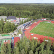 Ilmakuva Lempäälän jäähallista ja urheilukentästä